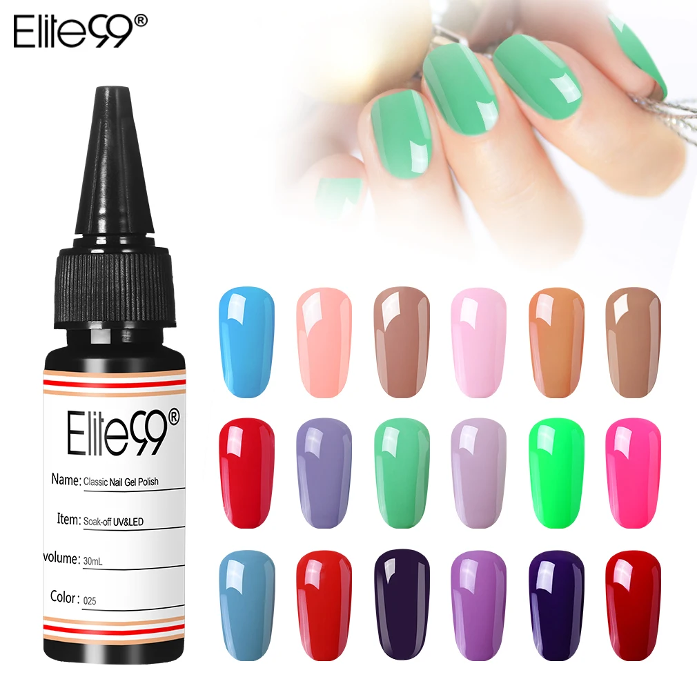 

Elite99 30ml 298 Pure Colors Nail Gel Polish Art Varnishes UV Gel Polish Soak Off Semi Permanent Gel Manicure Lacquer Art Salon