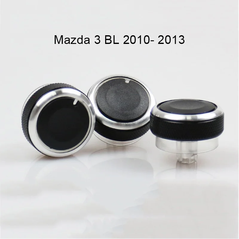 

3 шт./компл. автомобильная ручка кондиционера, кнопка регулировки нагрева, автомобильные аксессуары, Ручка переменного тока из алюминиевого сплава для Mazda 3 BL 2010-2013