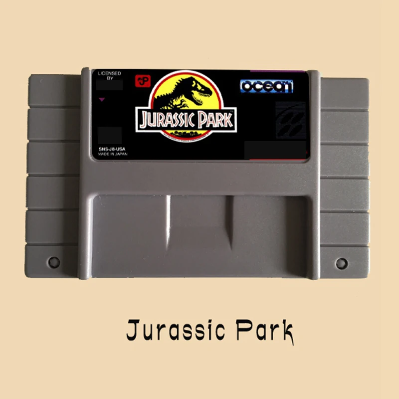 

16-битная серая игровая карта Jurassic Park 46 Pin для игроков в США NTSC