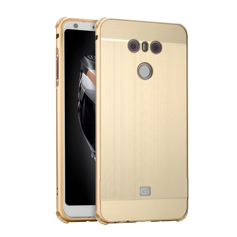 Для LG G6 чехол Роскошный Матовый металлический алюминиевый бампер + PC акрил 2 в 1
