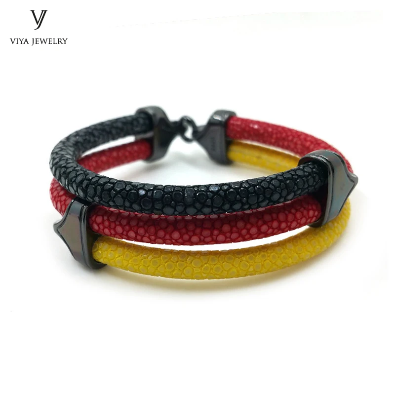Браслет мужской из серебра 925 пробы с подарочной коробкой 3 цвета|bracelets for|stingray leather