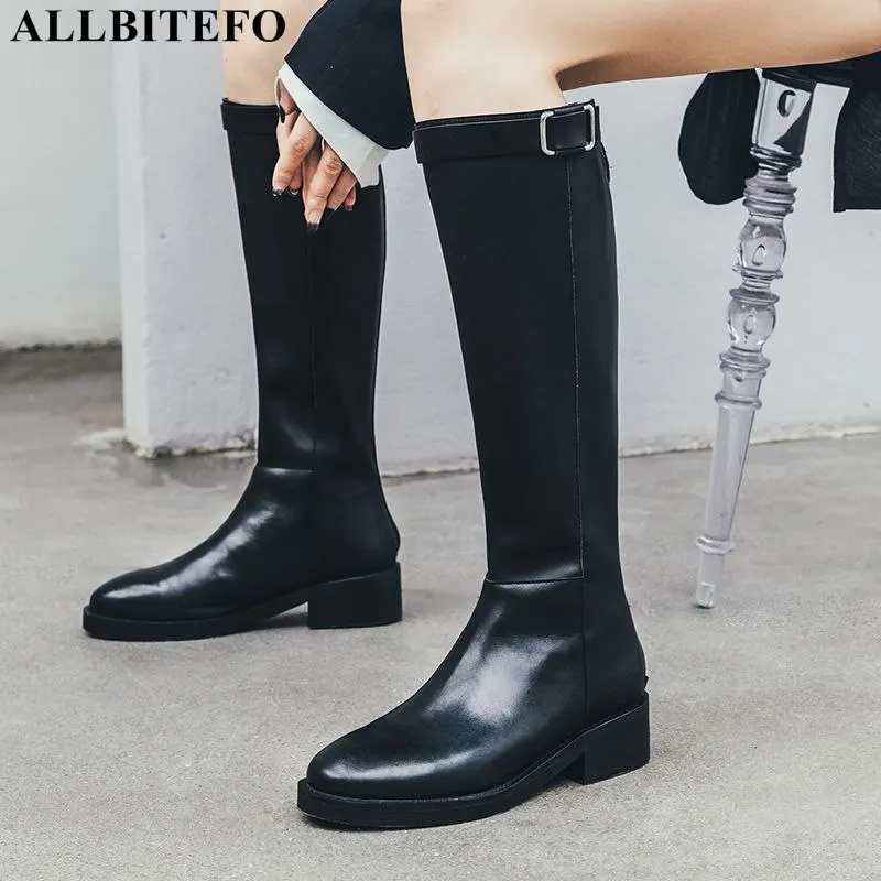 ALLBITEFO/Лидер продаж натуральная кожа + обувь из pu искусственной кожи на толстом