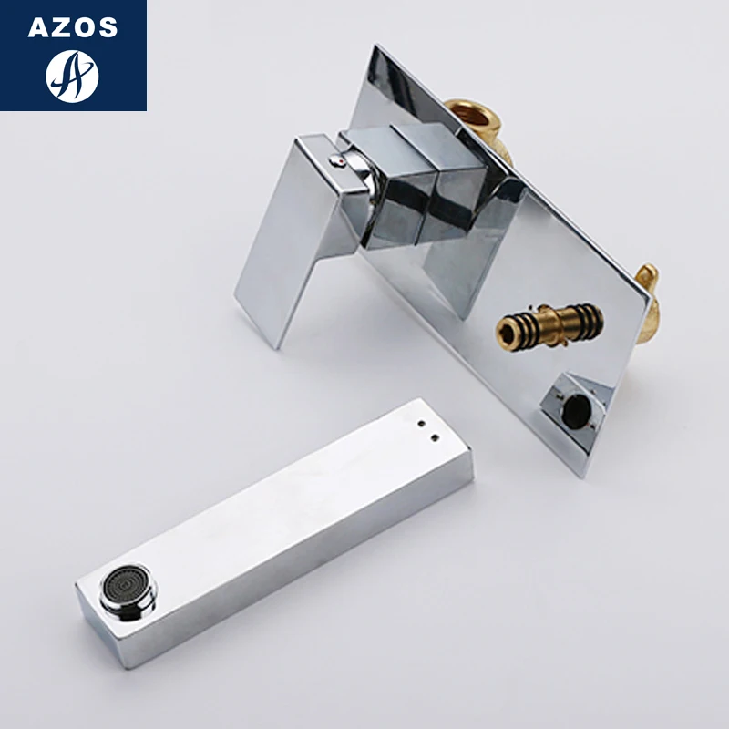 Azos In wall кран сплит умывальник латунный хромированный переключатель холодной и
