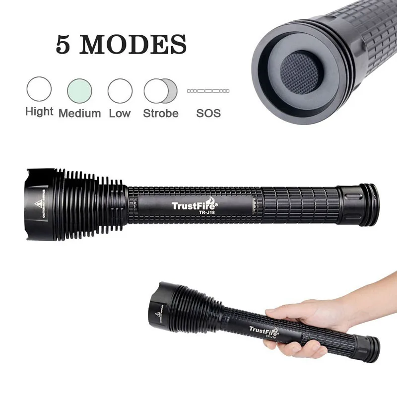 TrustFire TR-J18 7xcree XM-L2 U3 8000lm высокое Мощность 5-режим памяти светодиодный фонарик(2x18650/26650 3x18650/26650