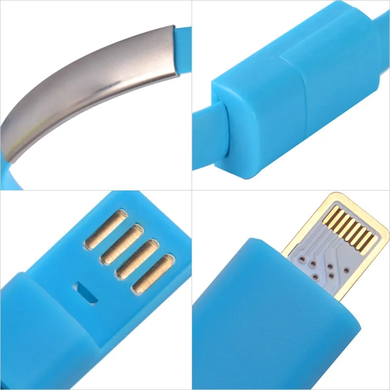 Браслет на запястье для зарядки Micro 8pin USB Дата синхронизации зарядный кабель iPhone 5