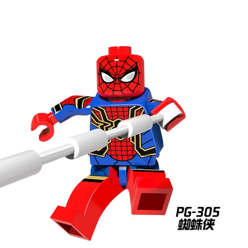 Фигура Мстителей Железный человек Тор Человек-паук Капитан Америка танос Бэтмен Marvel Супер Герои строительные блоки наборы игрушки для детей