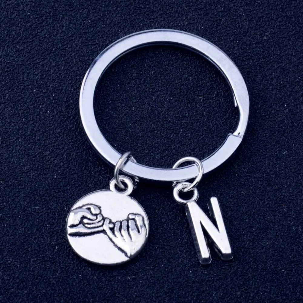 Модный брелок для ключей с надписью Initial N Pinky модный подарок влюбленных пап и