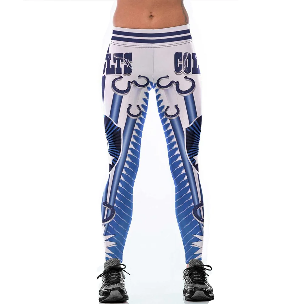 Леггинсы для фитнеса с логотипом команды Индианаполис эластичные штаны хип хоп