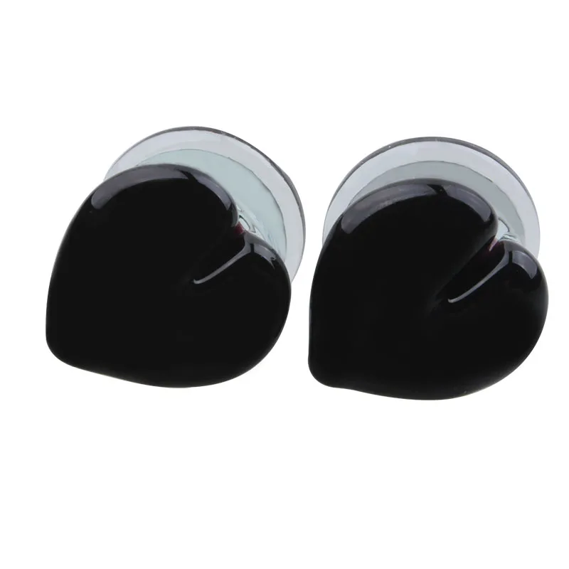 1 пара стеклянных вкладышей в форме сердца украшения для пирсинга 5 16 мм|body