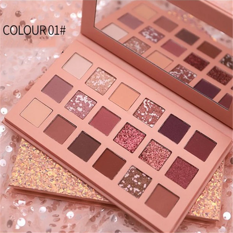 Красота глазурованные тени для век палитра макияжа Кисти 18 цветов макияж