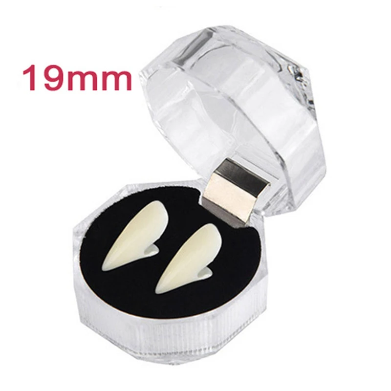 19MM with Box Набор в стиле хип-хоп с золотыми зубами, с верхней частью, в стиле панк, с зубами, Grillz, Groll, зубы вампира, ювелирные изделия, подарки на Хэллоуин, рэппер, ювелирные изделия F40 - Окраска металла: 19MM with Box