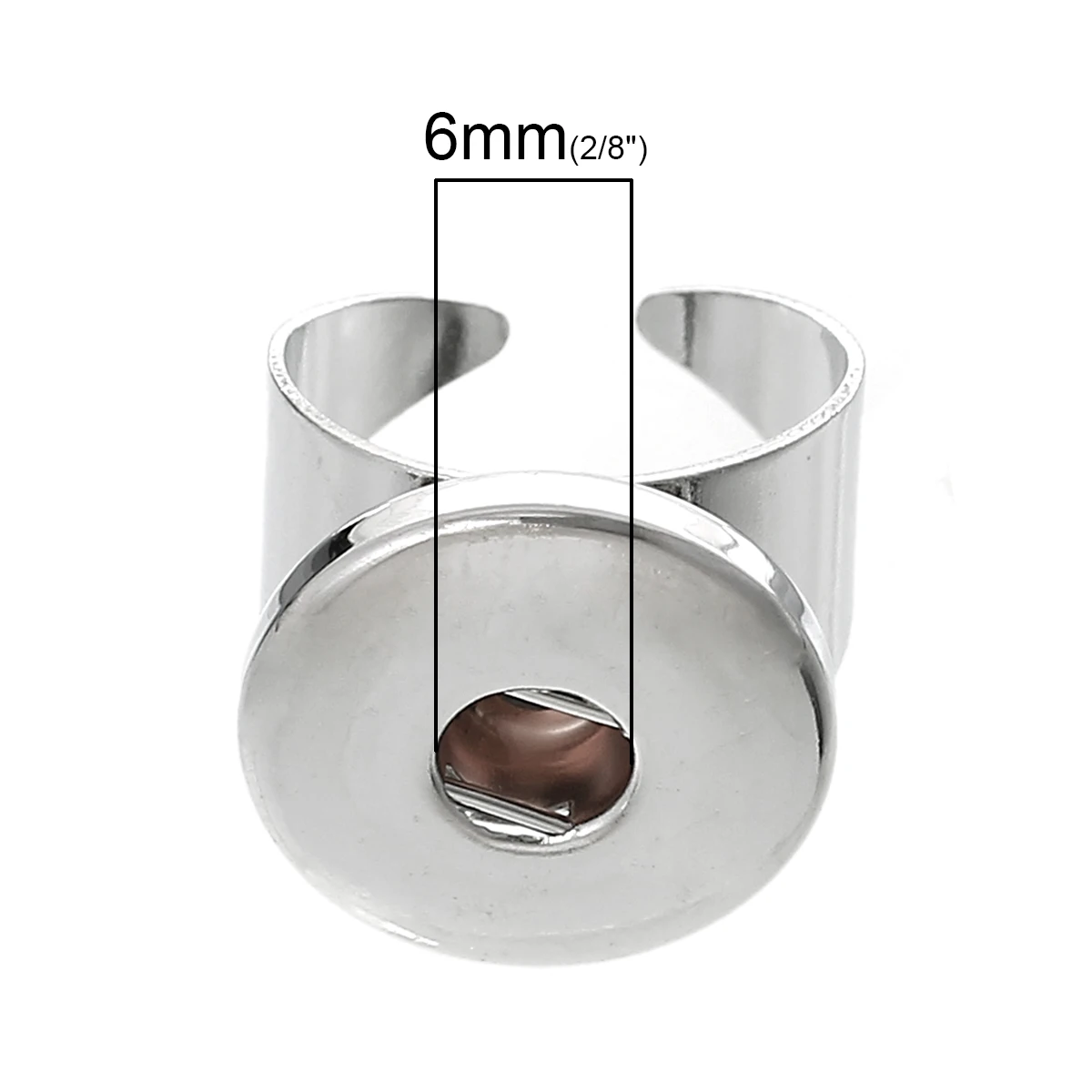 DoreenBeads Adjustable Snap Jewelry Rings Round silver color 18.0mm( 6/8&quot) Charm Hole Size: 6.0mm( 2/8&quot) 1 Piece Hot new | Украшения
