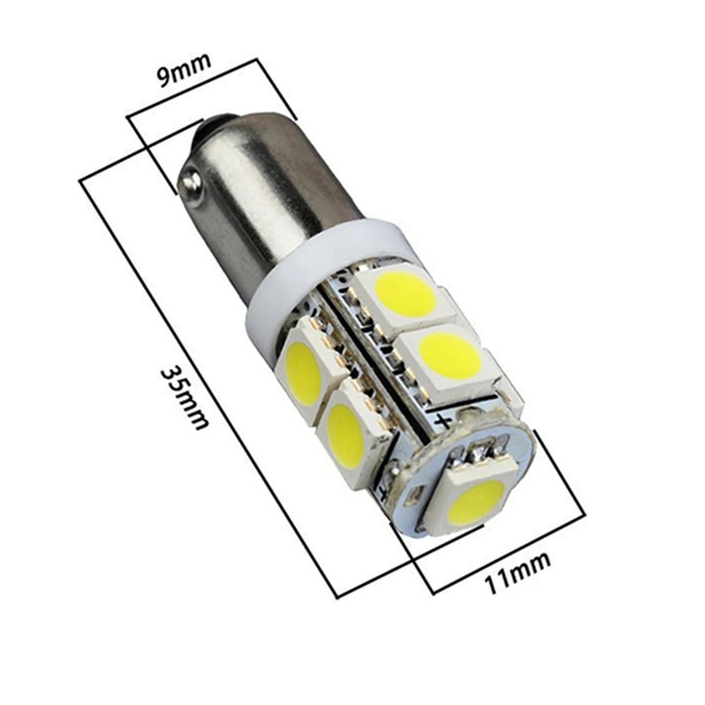 YSY 100 шт./лот авто светодиодные лампы ba9s 9SMD 5050 T4W 9LED белый 24В внутреннее внешнее