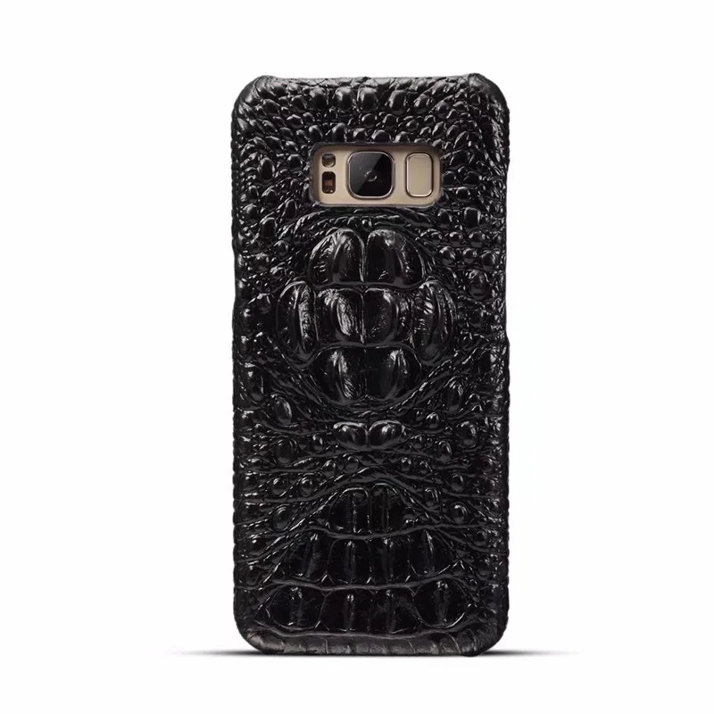 black Чехол OUJINUO из натуральной кожи с узором «крокодиловая кожа» для samsung Galaxy S8 Plus S8plus Note 8, роскошная крутая задняя крышка, чехол для телефона - Цвет: black