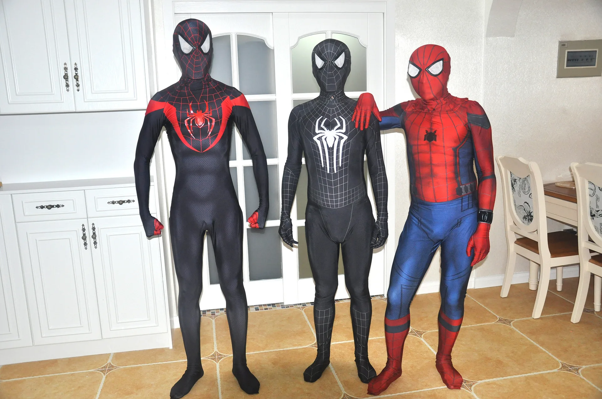 Ainiel черный костюм Человека-паука 3D принт лайкра спандекс Zentai Хэллоуин косплей полный тело костюм паука человек супергерой костюм