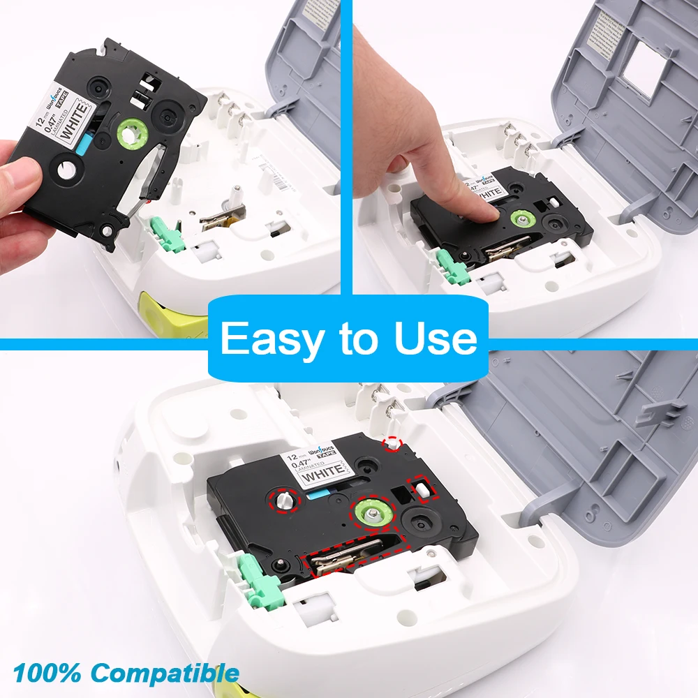 5 шт./лот совместимый с Brother TZ ленты для P-Touch Label Maker tze251 TZe251 251 bruder 24 мм черный на