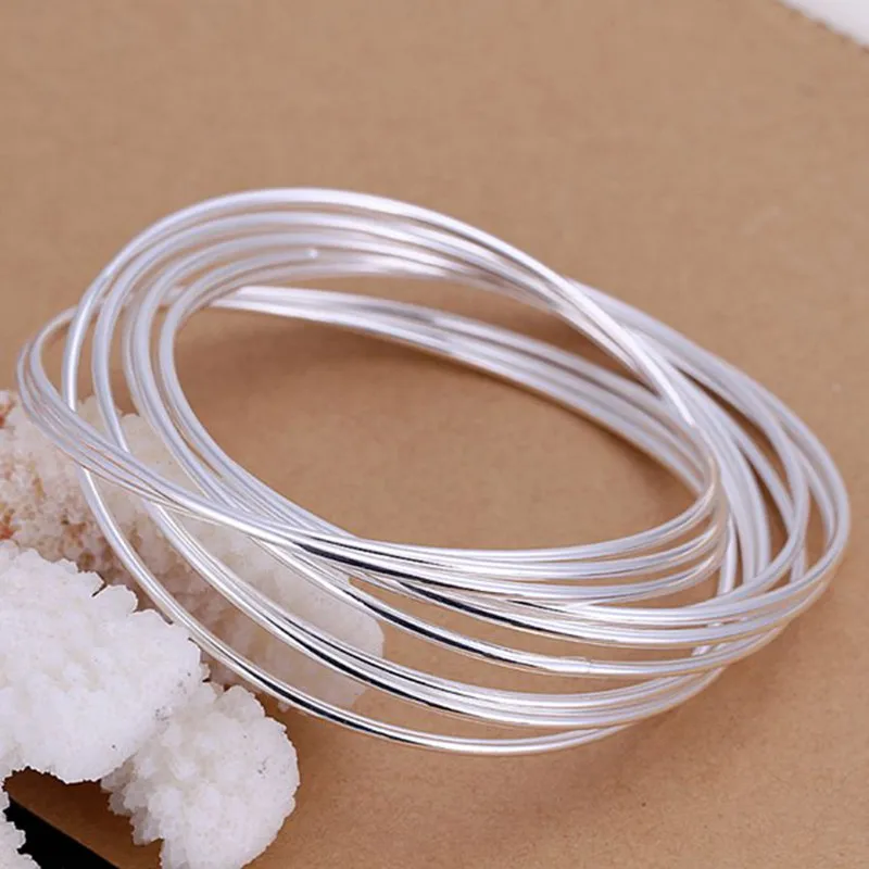 silver fashion jewelry 925 plated bangle bracelet Ten Ring Bangle /GUKYYMOJ VGXCSBDW | Украшения и аксессуары
