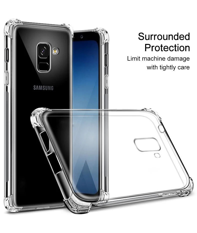 Противоударный чехол для samsung Galaxy A6 A8 Plus, мягкий силиконовый гелевый Чехол из ТПУ для Galaxy S8 S9 Plus Note 8 9