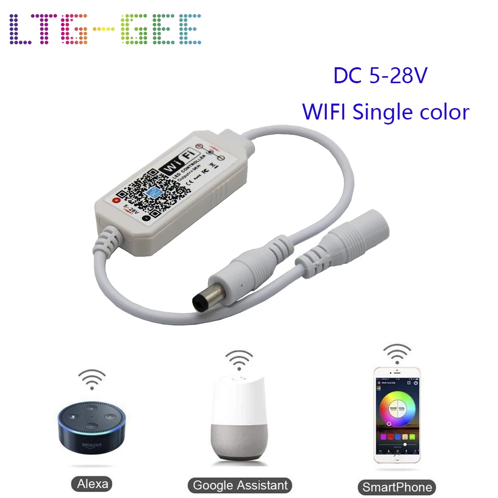 DC5 24V WIFI RGB/RGBW/Pixel led контроллер полосы музыкальный работает с Amazon Alexa и Google Home для