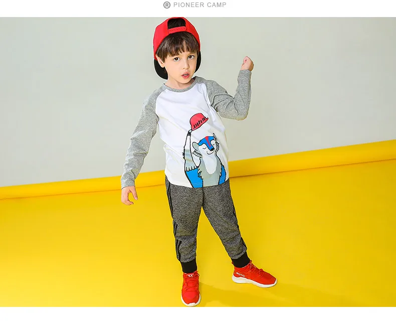 Pioneer Kids Новое лоскутное пот штаны для мальчика модные стильные детские штаны высококачественные брюки для мальчиков джоггеры темно-серый BZZ810027