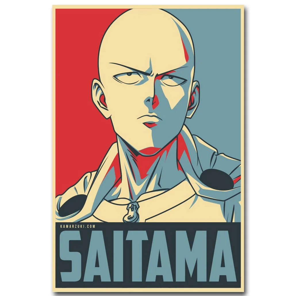 One Punch Man винтажное искусство шелковая ткань плакат Принт 13x20 24x36 дюймов японское аниме картина для украшения стен комнаты Saitama 018 - Цвет: Белый