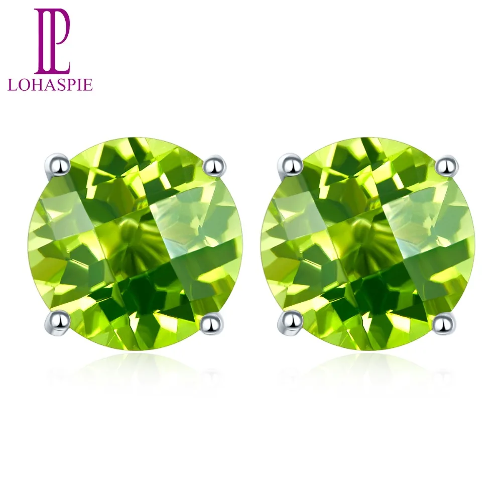 Женские серьги в виде природной кожи LP из чистого белого золота 14 к 585 пробы 4 мм/5