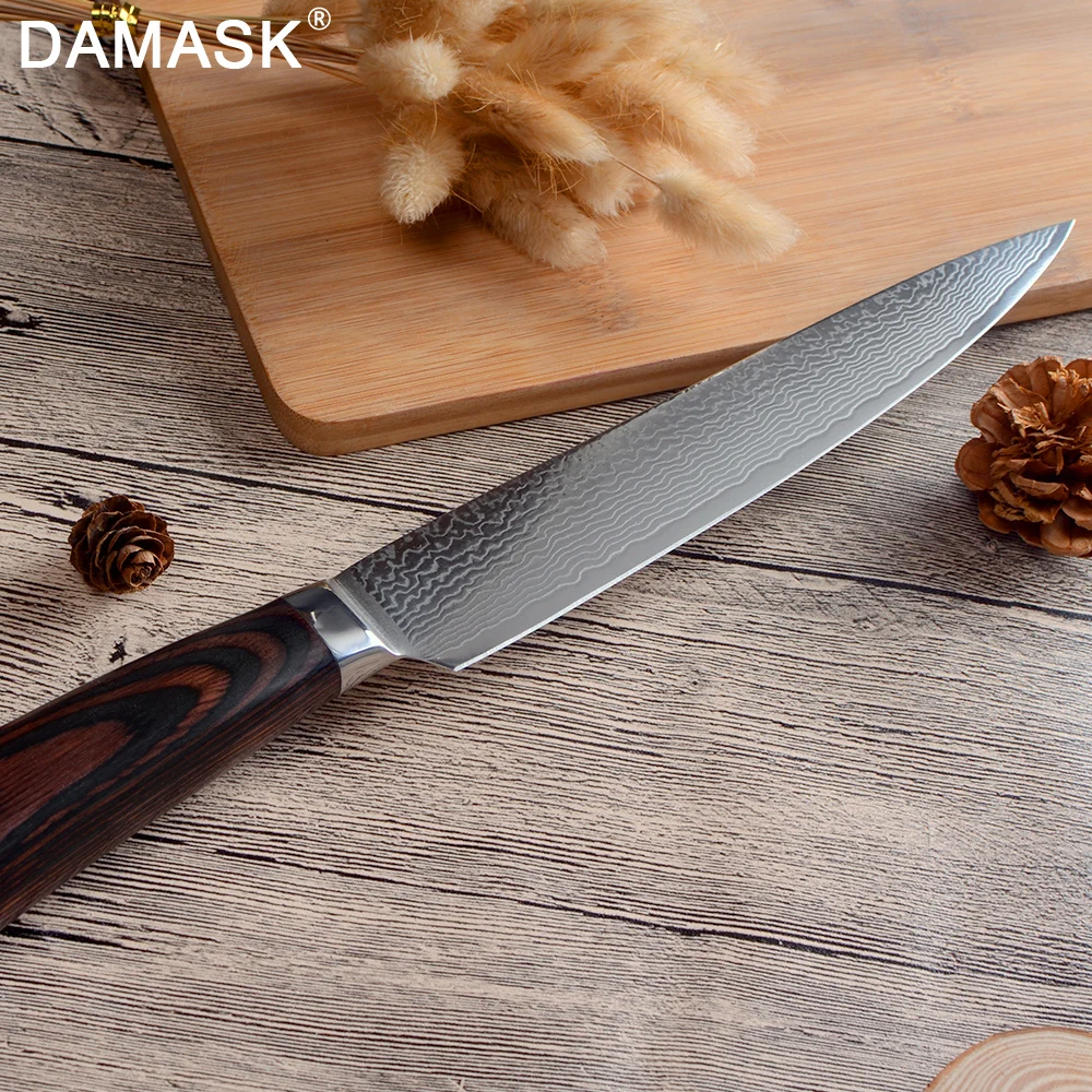 DAMASK 76 слоев кухонных ножей из нержавеющей стали японские ножи для шеф повара Santoku