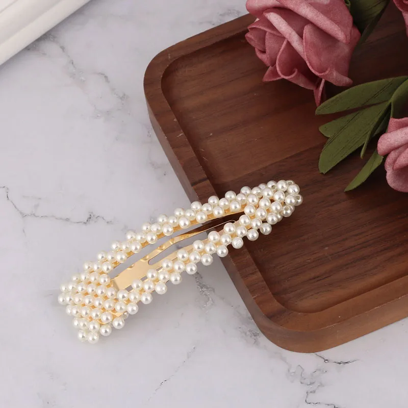 Женские заколки с имитацией жемчуга LEADERBEADS золотистые минималистичные для волос