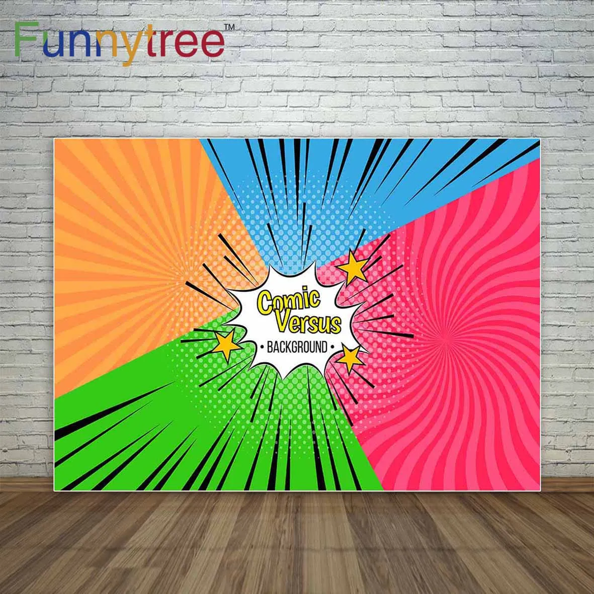 Фон Funnytree с изображением комиксов и декораций для детской вечеринки фоны
