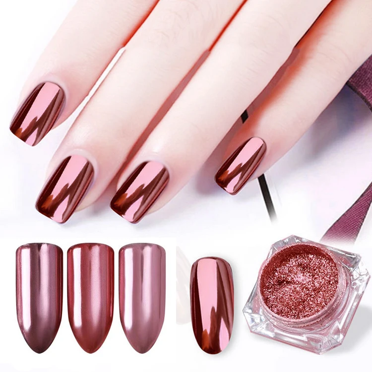Rose Gold Nail Glitters Powder 0.2g Mirror Mermaid Shining Chrome Pigment Glitter Manicure DIY Art Decoratin | Красота и здоровье