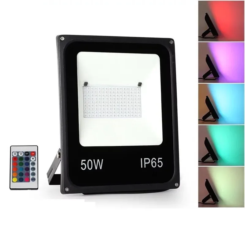 

Led Spotlight Outdoor RGB Flood Light Color Changing Led Reflector 20W 30W 50W Waterproof Outdoor Floodlight Garden AC 220V