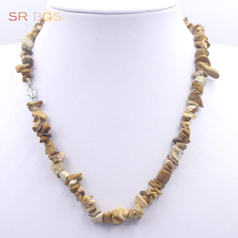 Free Shipping 18inch 7-8mm Natural Gems Stone Chips Beads Women Bohemian Necklace | Украшения и аксессуары
