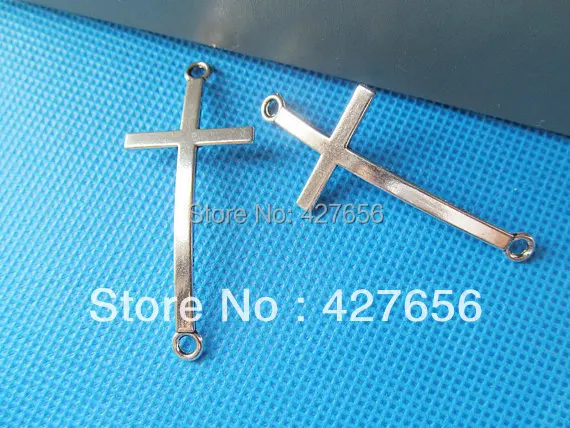 15pcs 21.47mmx49.99mm Antique Silver tone/Antique Bronze Side/Sideway Blank Cross Connector Pendant Charm/Finding DIY Accessory | Украшения