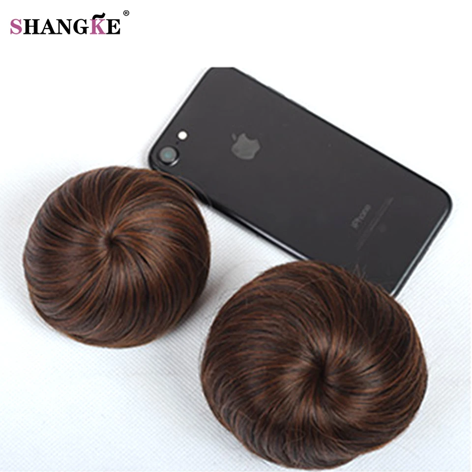 

SHANGKE Donut Chignon Bun Clip In Hair Extensions Women Hairstyles Heat Resistant Synthetic Hairpieces