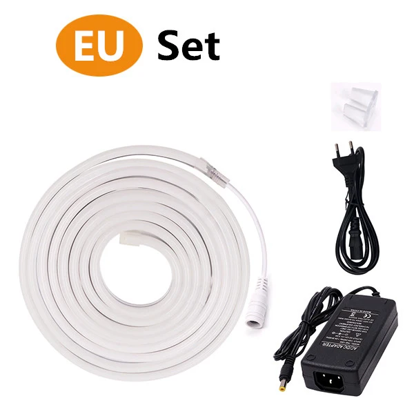 EU SET DC 12 В светодиодный неоновый светильник водонепроницаемый SMD 2835 120 светодиодный s/m неоновый символ в виде ленты гибкий светодиодный светильник с питанием - Испускаемый цвет: EU SET