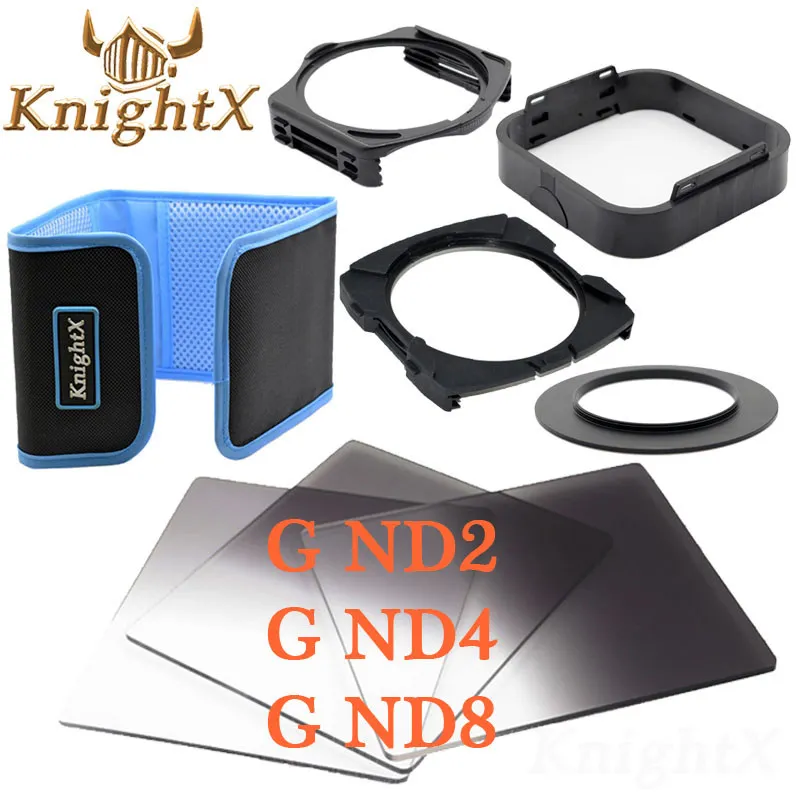 KnightX 49 52 мм 58 мм 67 мм 72 мм 77 мм Градуированный цветной ND синий объектив камеры фильтр комплект серии камеры для Nikon Canon Cokin P gnd - Цвет: 8in1 B