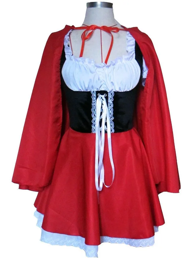 

S-6XL High Quality Sexy Women Little Red Riding Hood Costume Halloween Fancy Party Dress Carnival Cosplay Fantasia Game Uniform