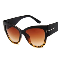 2022 new tom fashion brand designer cat eye women sunglasses female gradient points sun glasses big oculos feminino de sol uv400