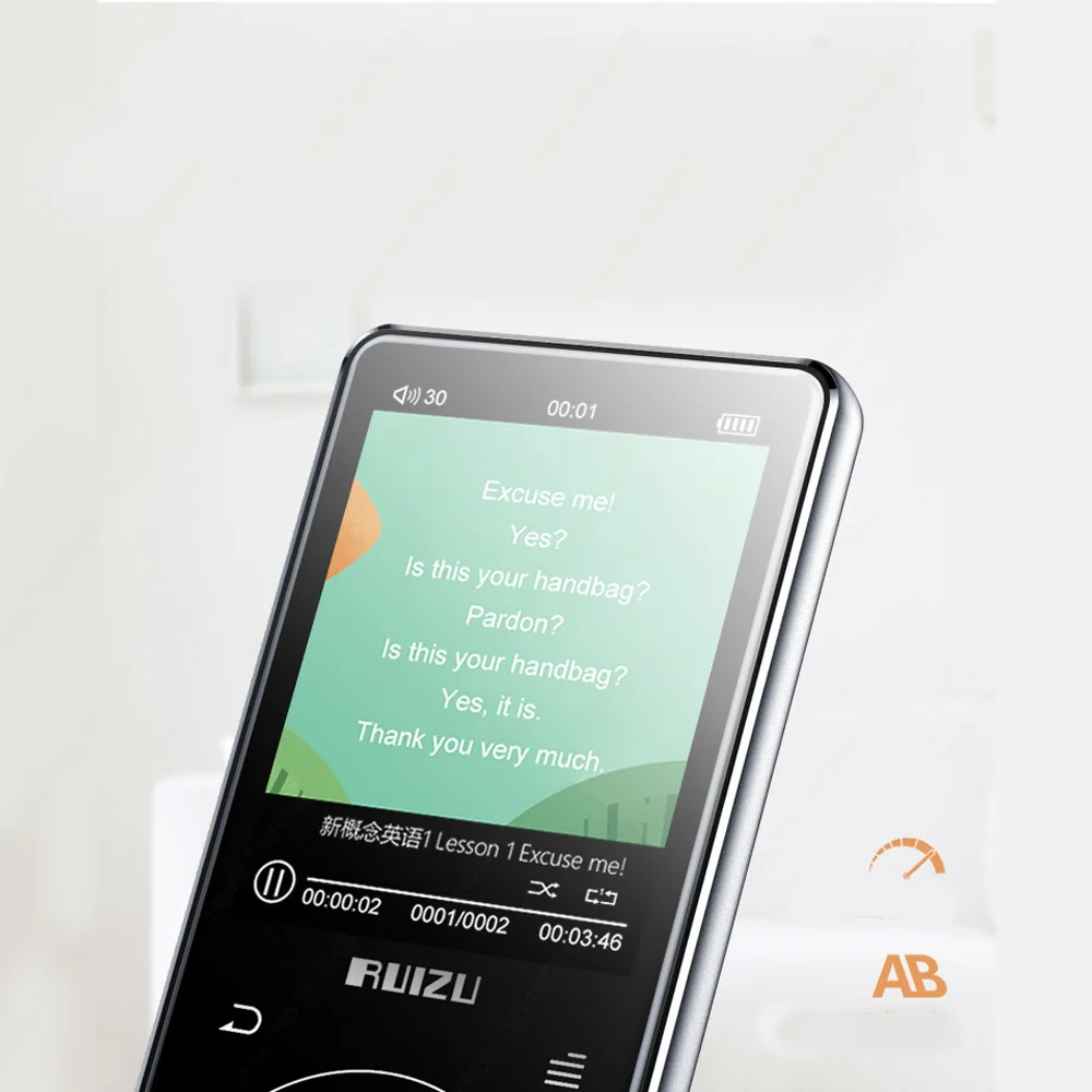 RUIZU D16 металлический Bluetooth MP3 плеер портативный аудио 8 Гб музыкальный со