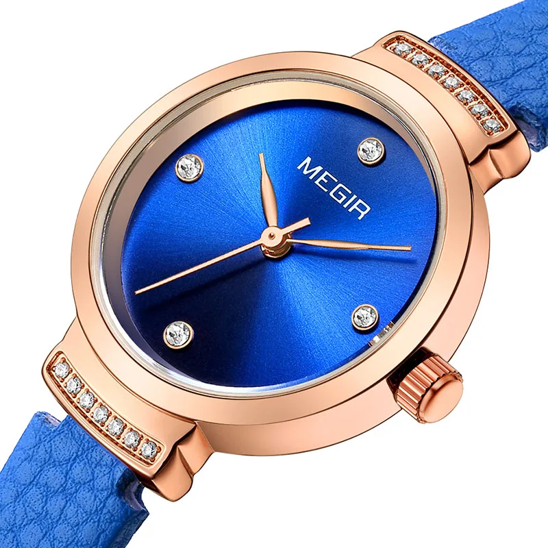 

Women Fashion Blue Quartz Watch small Lady Leather Watchband High Quality Casual Waterproof Wristwatch Gift for Wife 2019 waches
