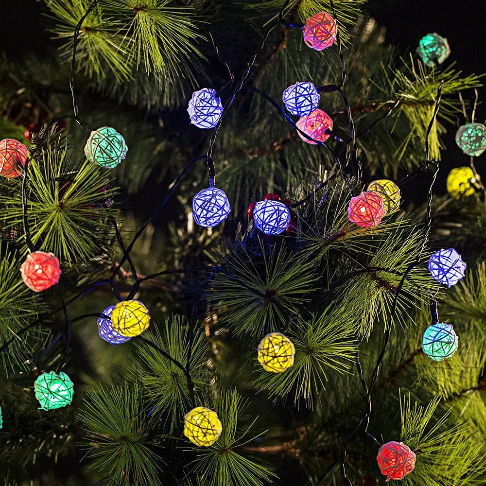 Lantern LED String Lights 20 Led Christmas Tree Fairy Indoor Paties Wedding Decorative Luces Multi Globe Light Lamp | Лампы и