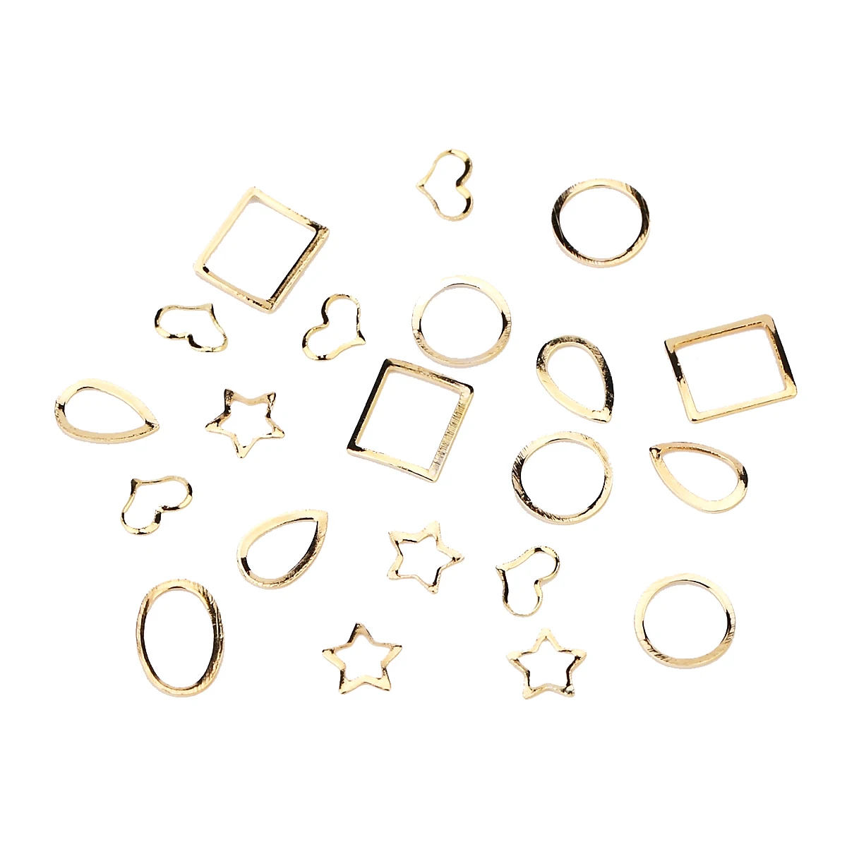 Monja дизайн ногтей Золотой круговой овальной звезды подвесное сердечко в форме