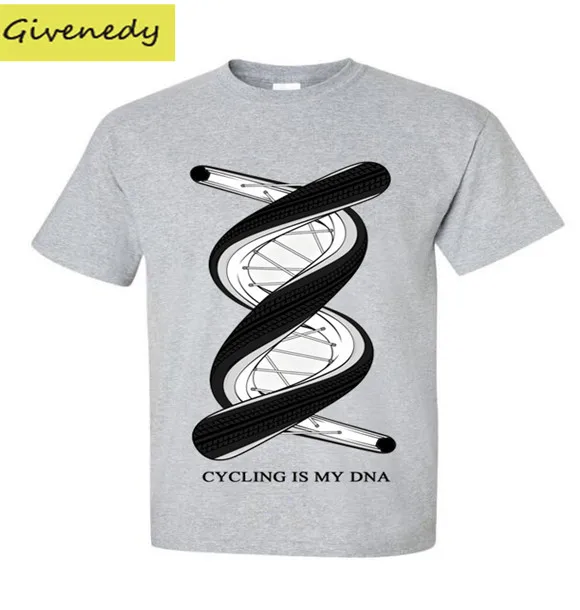 2016 Новая Мода Оптовая Лето Мужская Цикл в моей ДНК Костюм С Коротким Рукавом Camisetas