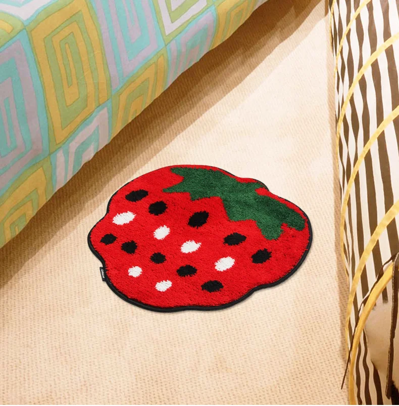 NiceRug красная клубника дизайн для гостиной ультратонкий коврик из микрофибры