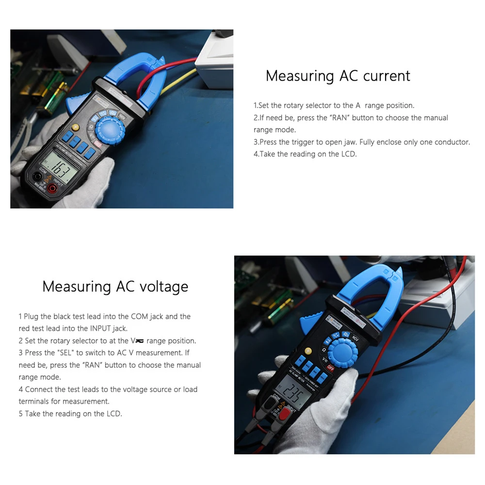 BSIDE Профессиональный переменный ток цифровой клещи ACM01Plus Автоматический