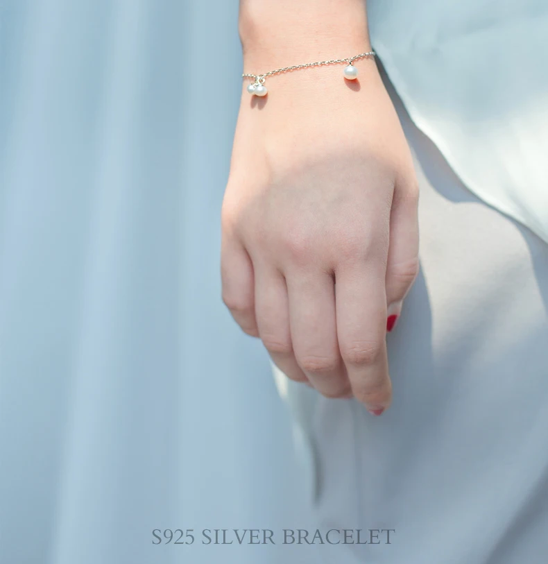 Браслеты из натурального серебра с пресноводным жемчугом|bracelets & bangles|bracelet