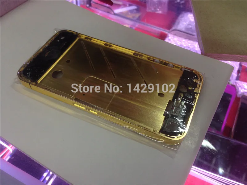 Для iphone 4g 4S ободок настоящий позолоченный ободок Золотой корпус для iphone 4 4g 4S