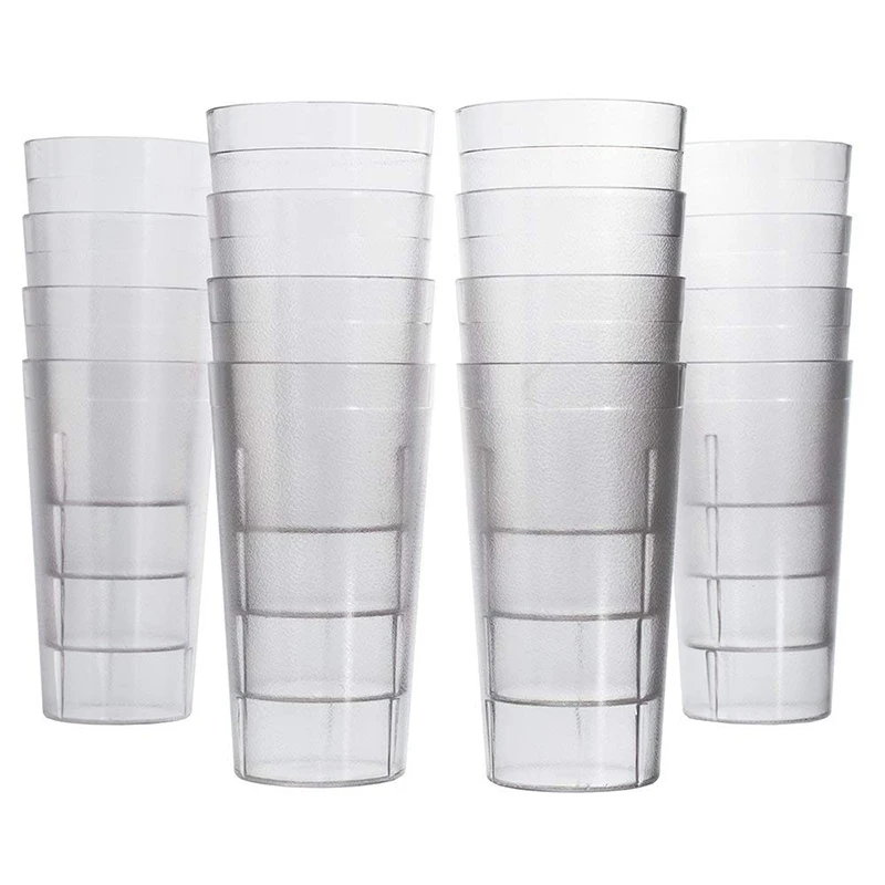 6 шт 16OZ Пластик Ресторан стакан ударопрочный стаканы для напитков Red прозрачности