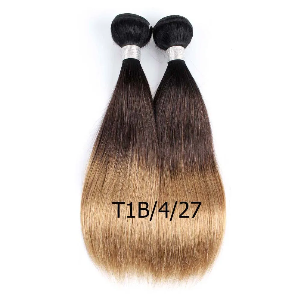 T1b/4/27 MOGUL волосы 4/6 пряди 50 г/шт. 10-16 дюймов 1B 27 темный корень медовый блонд Омбре перуанские прямые не Реми человеческие волосы - Цвет волос: T1b/4/27