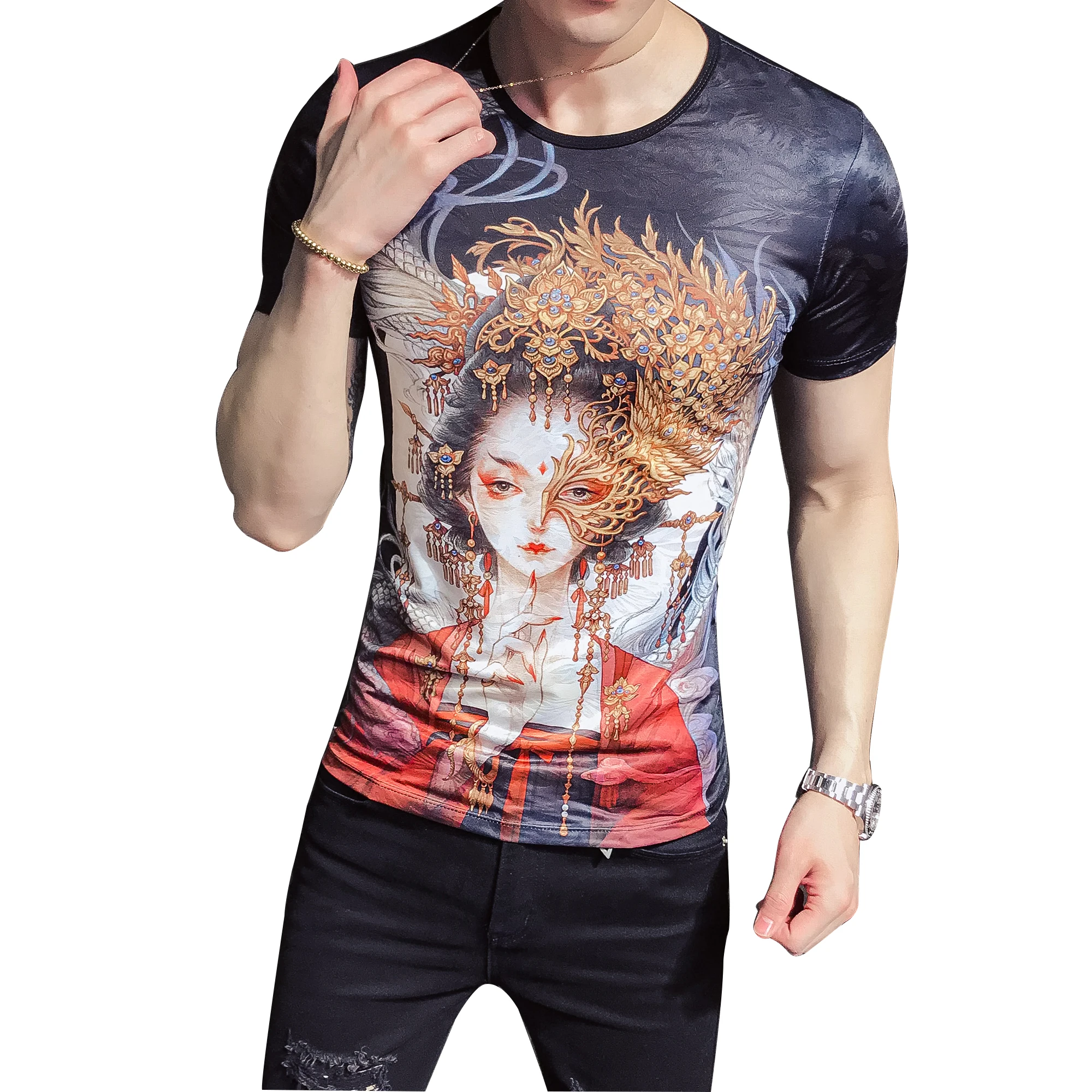 Футболка мужская с принтом культивация морали и короткими рукавами | Мужская